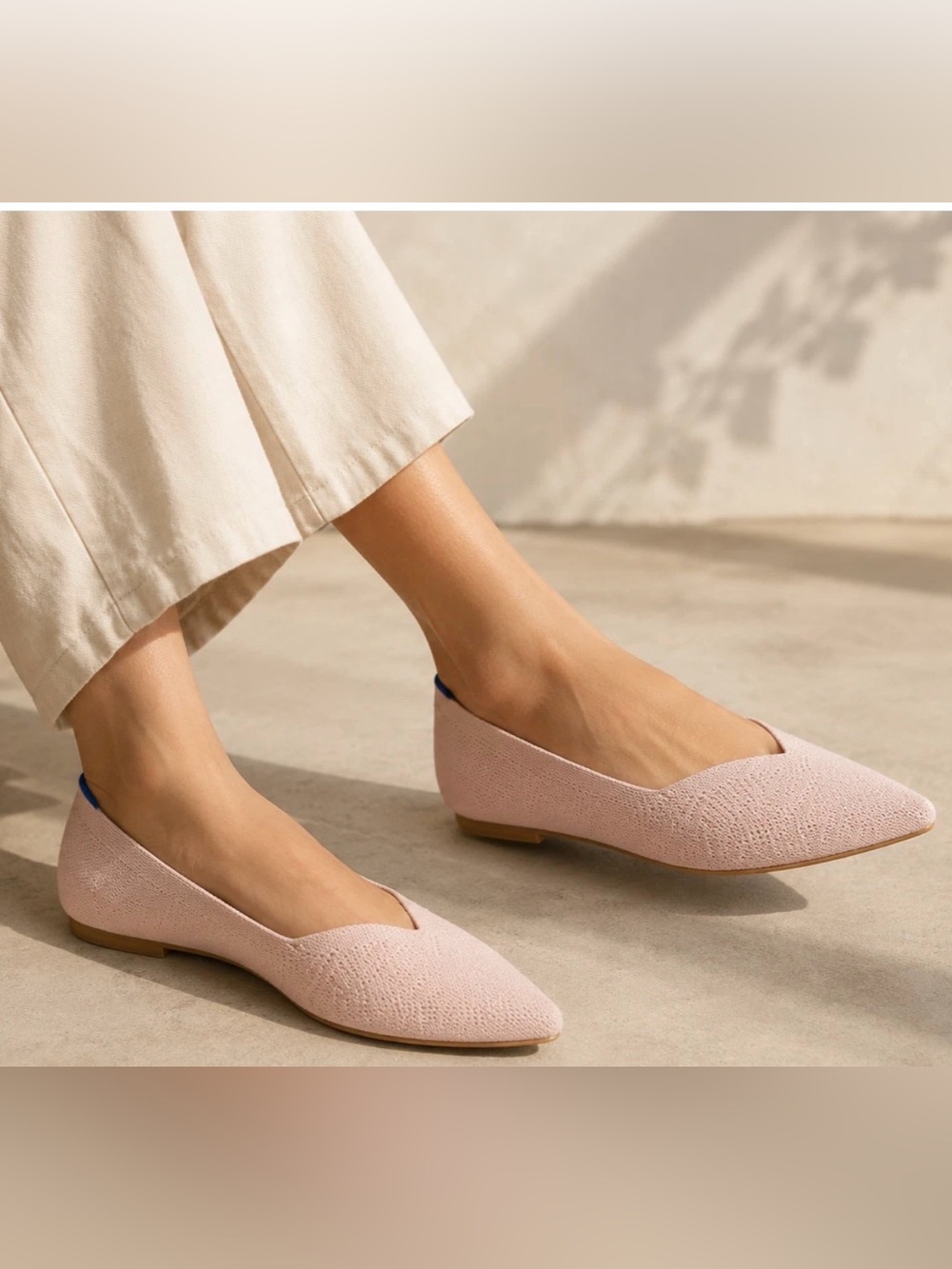 Rothys Womens Slip On Flat Shoes Pink Size 9 Comfortable Washable New